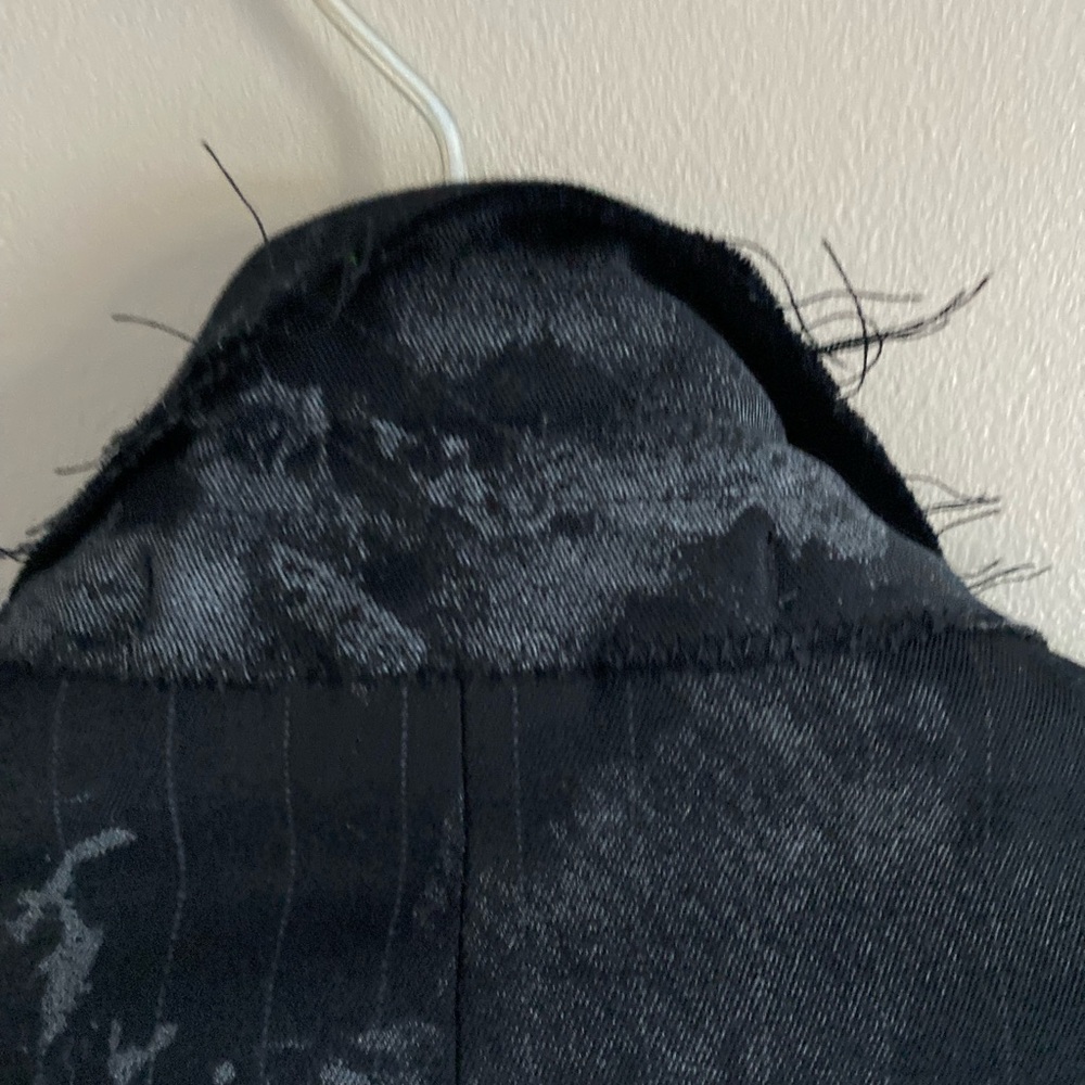 Simon Clark Blazer Men’s S Black Camo Art To Wear Grungy‎ Goth Raw Ham Jacket - Picture 13 of 14